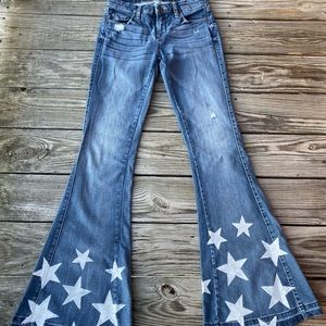 bell bottom jeans w/ painted stars